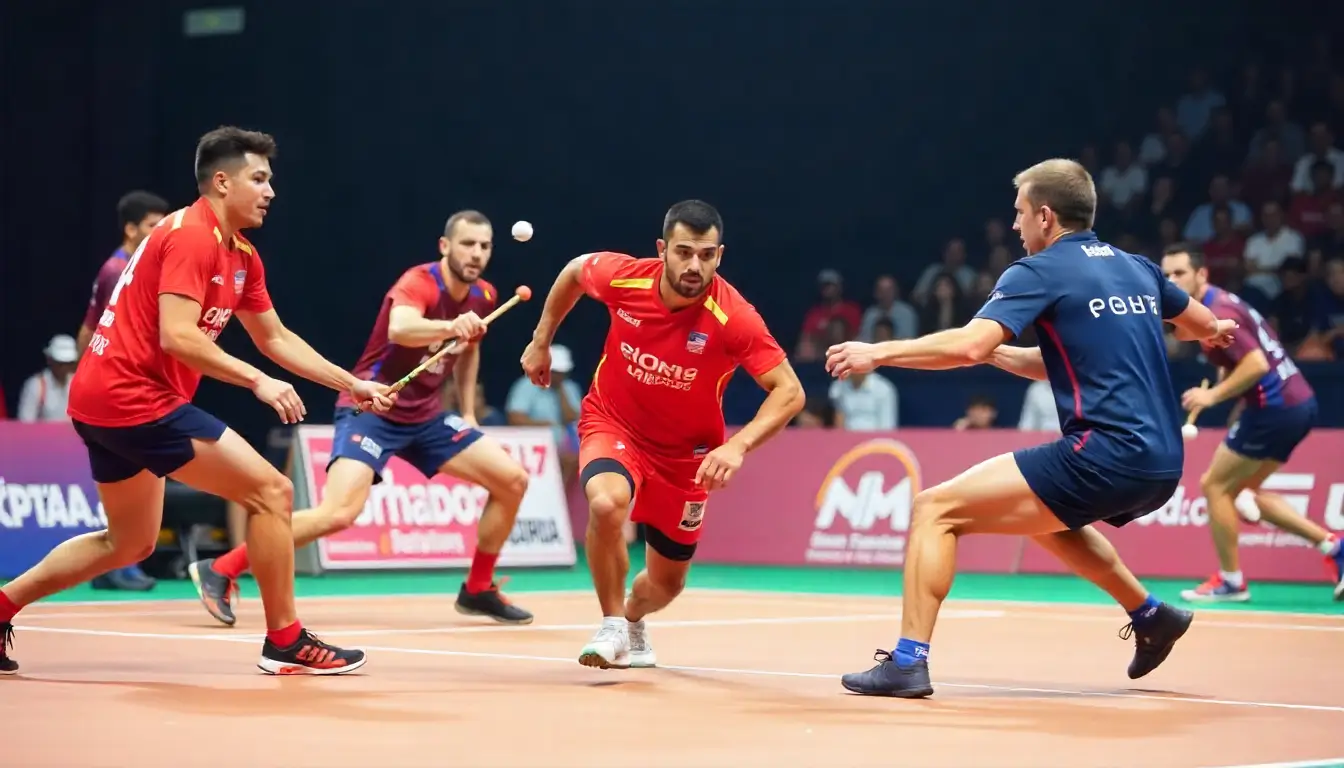 Kabaddi players in action, illustrating ElonBet's diverse sports betting portfolio including Kabaddi, Badminton, Tennis, and Basketball.