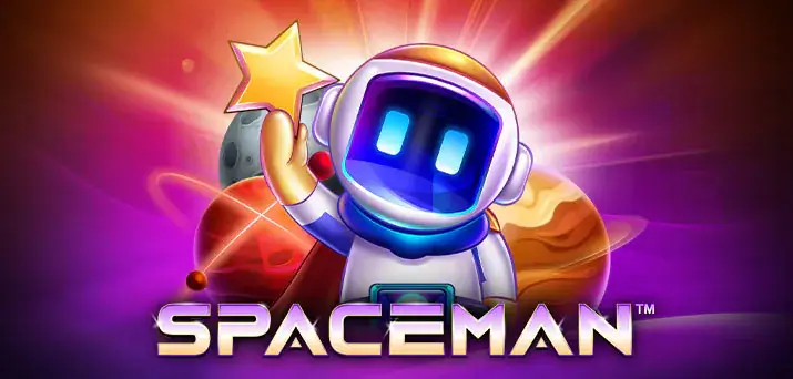 Astronaut character floating in space for the Spaceman crash game, indicating a progressive multiplier and cash-out mechanics.